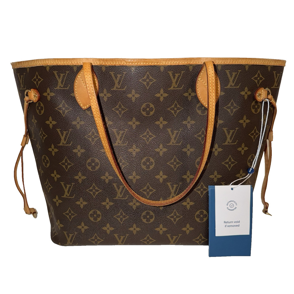 Louis Vuitton Neverfull MM Canvas Monogram Brown Shoulder Tote Bag M40156 Auth